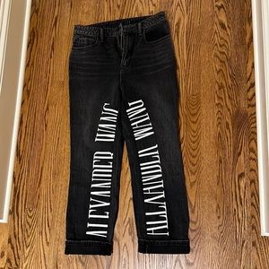High waist Alexander Wang jeans in washed black.